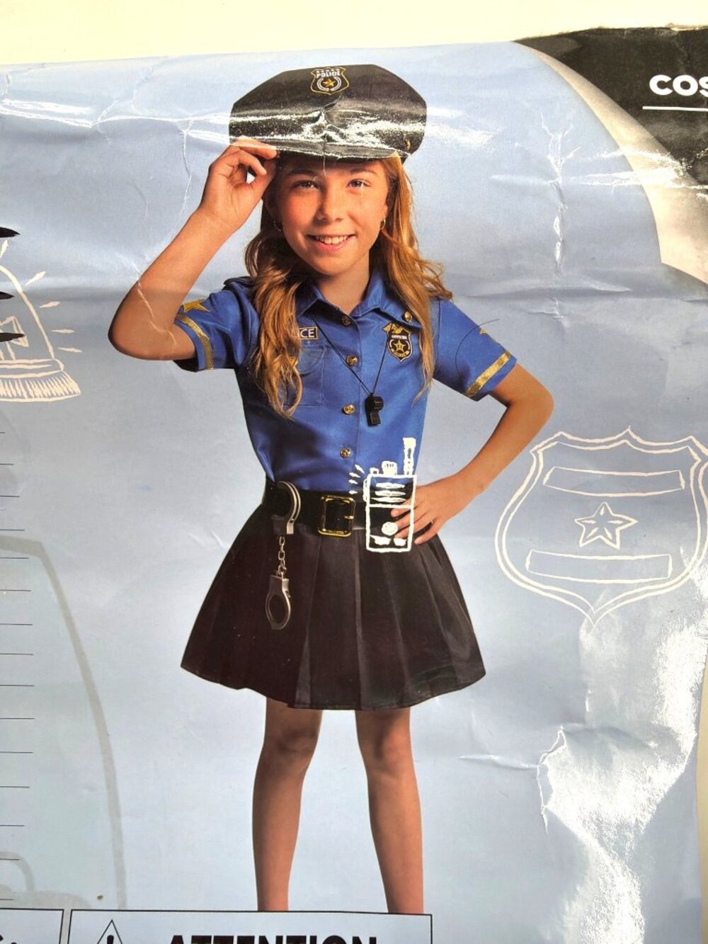 Spooktacular Police Deluxe Costume Girl Size 3T
